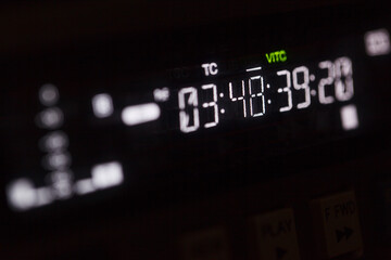 Timecode running on the professional video recorder.