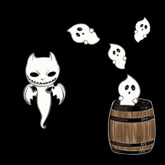 Vector illustration of a magical haunted barrel