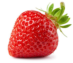 Strawberry isolated on white. Whole berry. Package design element