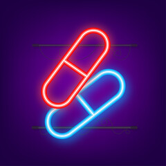 Capsule pills. Realistic pills blister with capsules. Vector illustration