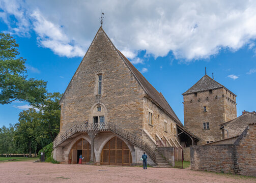 Cluny, France - 08 28 2021: View of the sanctuary and the altar of the Cluny abbey