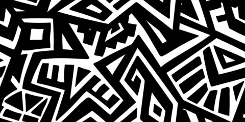 Unique Geometric Vector Seamless Pattern made in ethnic style. Aztec textile print. African traditional design. Creative boho pattern. Perfect for site backgrounds, wrapping paper and fabric design.