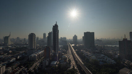 Bangkok city view at bright sunshine, Thailand
