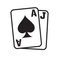blackjack cards ace jack spades - obrazy, fototapety, plakaty