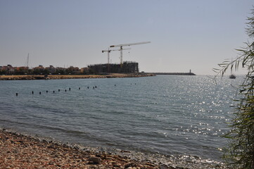 Fototapeta na wymiar The beautiful Limassol Beach in Cyprus 