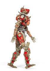 super droid is walking side view