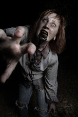 Reaching Bloody Female Zombie 1