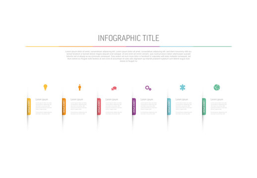 Six Elements Infographic with Color Bookmarks