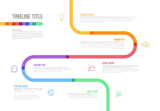 Infographic Company Milestones Curved Thick Line Timeline Layout