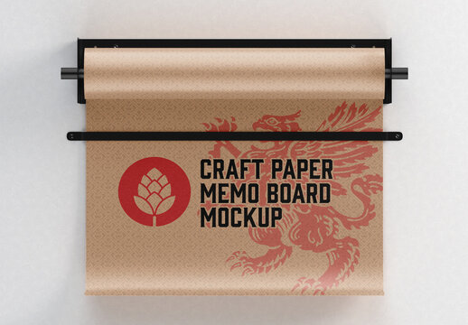 Craft Paper Memo Board Mockup