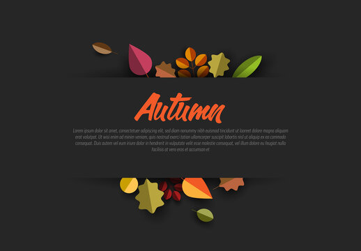 Autumn Leaves Sale Post Banner Layout with Stripes