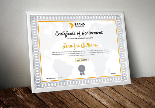 Achievement Certificate Layout