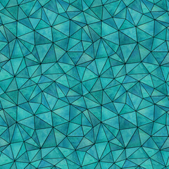 Obraz premium Abstract geometric triangles seamless pattern. Watercolor hand drawn texture