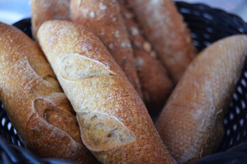 Healthy natural food - Photo of some loaves of bread, closeup - Fresh from the bakery