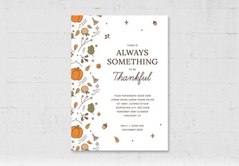 Minimal Thanksgiving Greetings Card Flyer Printable