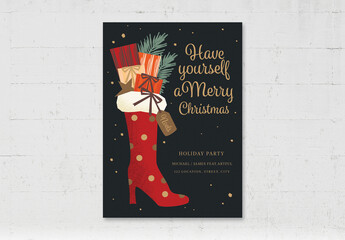Christmas Stocking Flyer Greetings Card