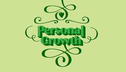 Personal growth concept banner. Concept of a typo with a plant. 