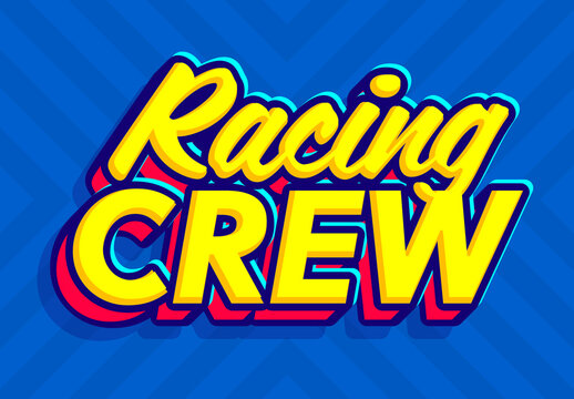 Racing Crew Cool Pop Text Effect
