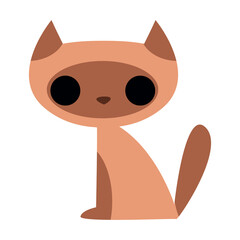 Stylized logo of a ginger cat. Sphynx breed. Vector illustration isolate.