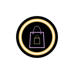 Shopping bag line icon. Linear style sign for mobile concept and web design. Simple vector line icon paper bag. Symbol, logo illustration 