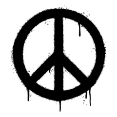 Foto op Plexiglas graffiti Peace Symbol sprayed isolated on white background. vector illustration. © Kebon doodle