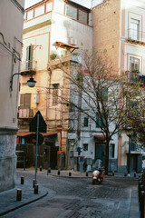 Fototapeta na wymiar Scooter in the street of Naples, Italy