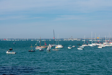 Obraz premium boats off the coast of Cadiz, Andalusia. Spain. Europe. 