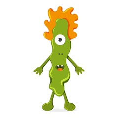 Fototapeta premium Green monster. Cute cartoon character. Vector illustration for children