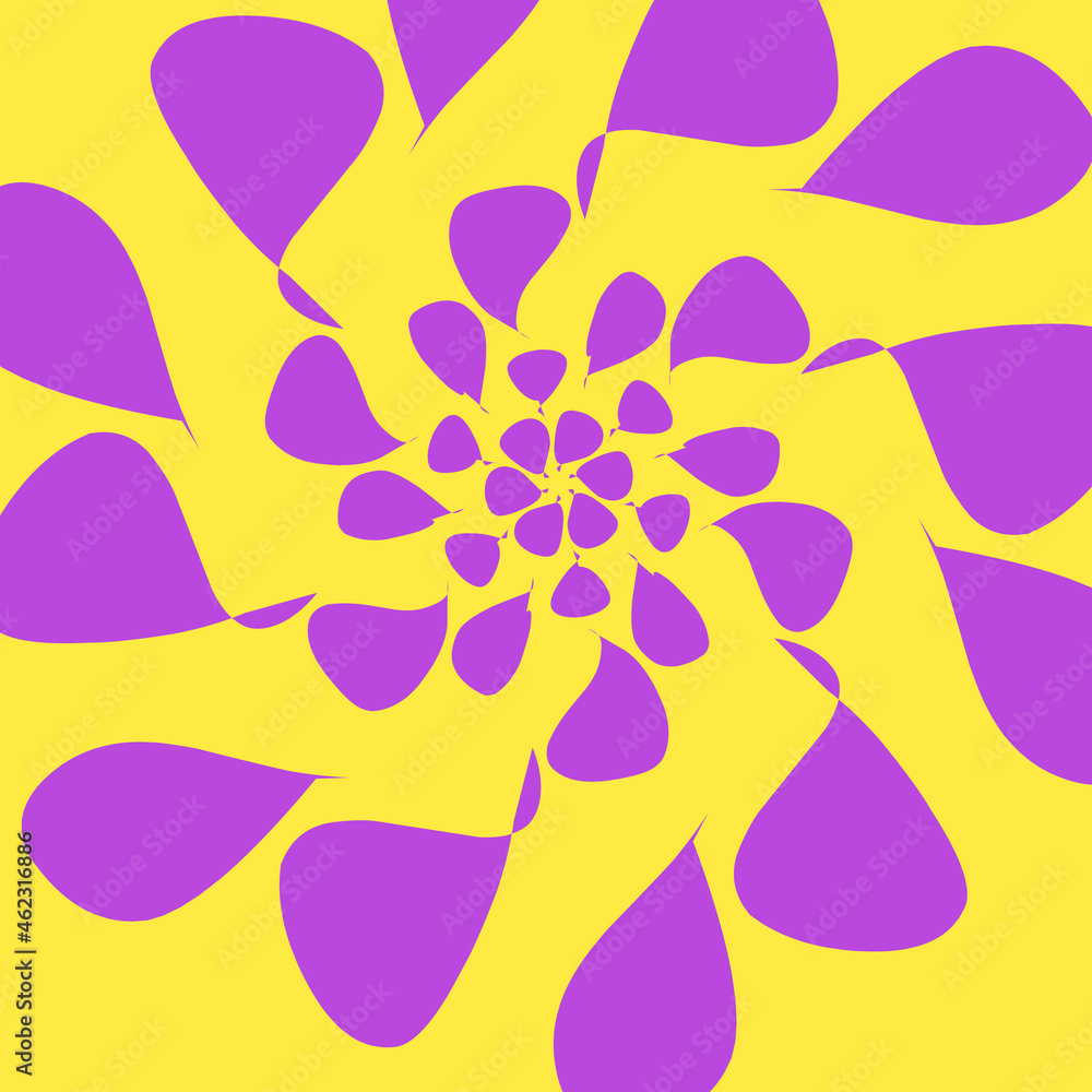 Poster 3d rendering of green patterns in circles with rotating effect on a blue background