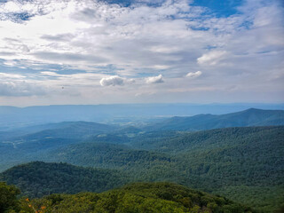 Mountain view with clouds 