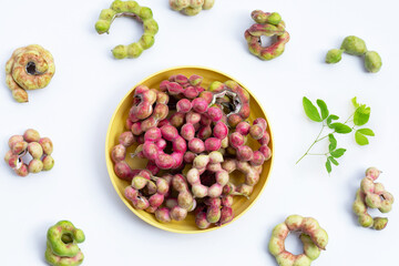 Manila tamarind fruit isolated on white background
