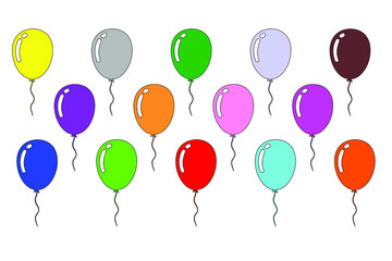 flat design of colorful balloons