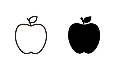 Apple icons set. Apple sign and symbols for web design.