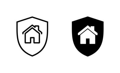 Obraz premium house insurance icons set. house protection sign and symbol