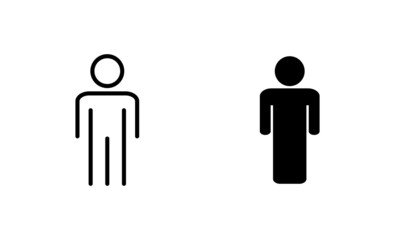 Man icons set. male sign and symbol. human symbol