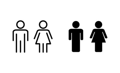 Man and woman icons set. male and female sign and symbol. Girls and boys