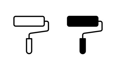Paint icons set. paint brush sign and symbol. paint roller icon vector