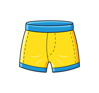 Yellow blue underwear boxer shorts isolated cartoon vector