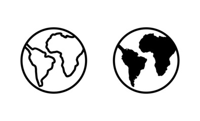 World map set. Worldmap sign and symbol. Globe icon