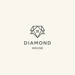 Diamonds and house. abstract design concepts for real estate agents