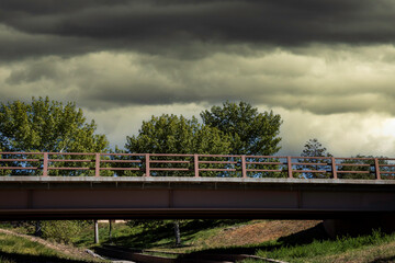 Fototapeta premium Walking Bridge Over Walkway