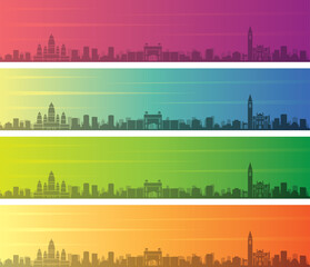 Fototapeta premium Kanpur Multiple Color Gradient Skyline Banner