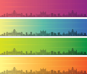 Indore Multiple Color Gradient Skyline Banner