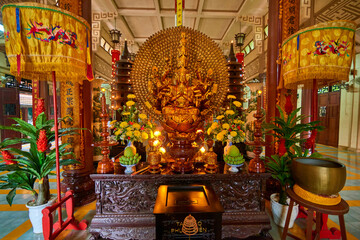 Naklejka premium Nha Trang, Vietnam- 07 December 2014: Long Son Pagoda or Chua Long Son is a Buddhist temple in the city of Nha Trang