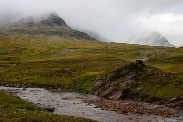 Mountains around the Viterskalet hut at the southern part of Kungsleden trail between Hemavan and Ammarnas, Lapland, Sweden