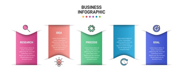 Infographic design with icons and 5 options or steps. Thin line vector. Infographics business concept. Can be used for info graphics, flow charts, presentations, web sites, banners, printed materials.