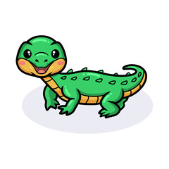 Fototapeta premium Cute little crocodile cartoon posing