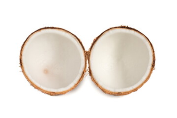 Young coconut isolated on white background.