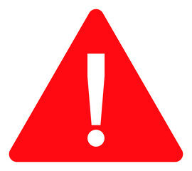 Warning vector illustration. A flat illustration design used for warning icon, on a white background.