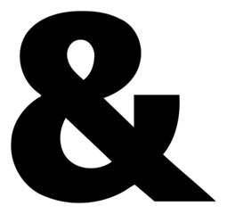 Ampersand symbol vector illustration. A flat illustration design used for ampersand symbol icon, on a white background. - obrazy, fototapety, plakaty